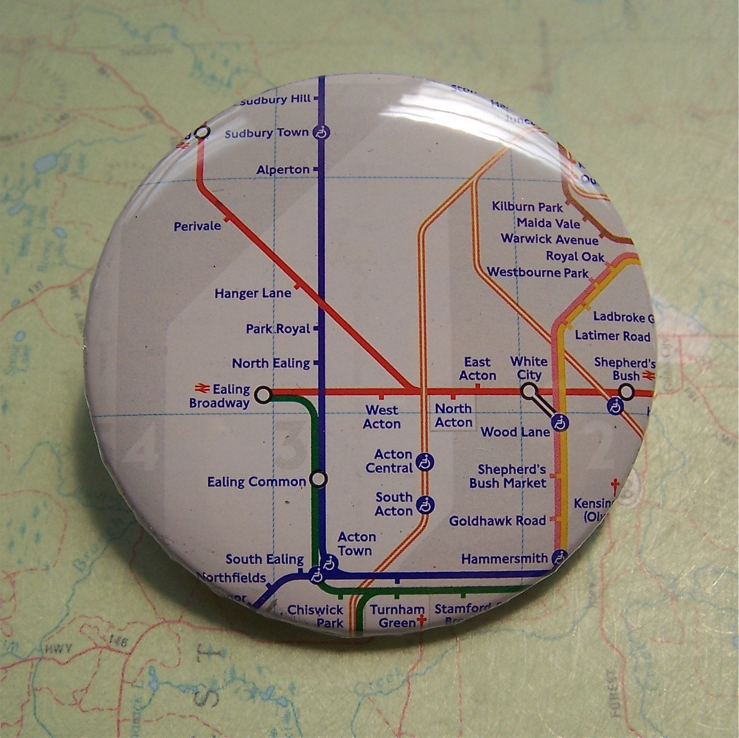 London Underground map pin