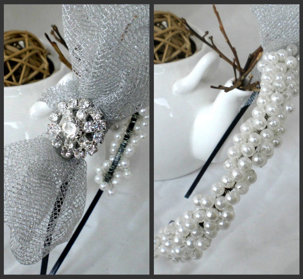 Handmade pearl wedding headband by Kirevi888 on Etsy from etsycom