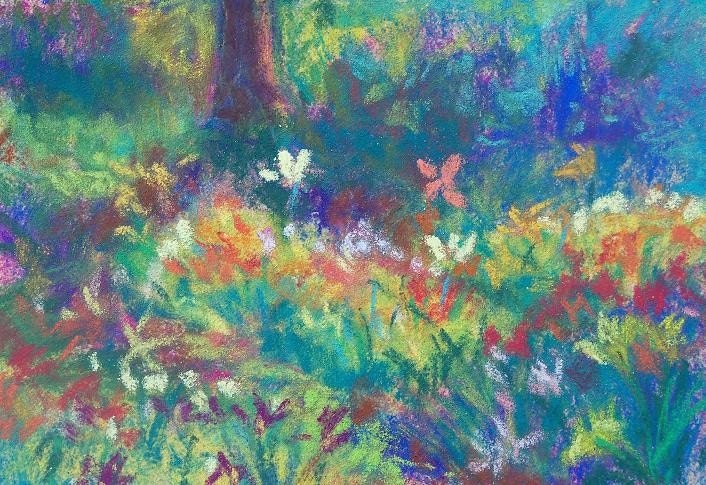 Field of Lillies, Original 3.5x5 Pastel Painting