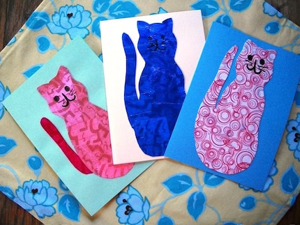 Greeting Cards/ Gum Wrapper Cats  Cats Set of 3
