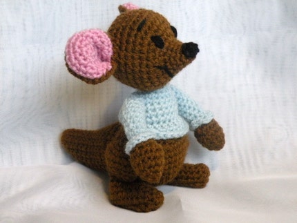 PDF - Roo the Winnie the Pooh's friend - 8 inches amigurumi doll crochet pattern