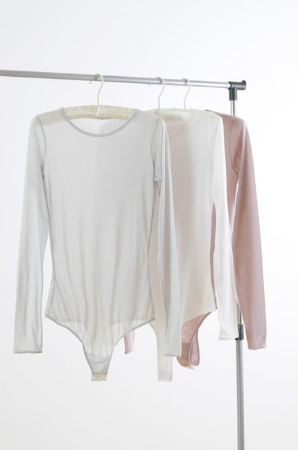 Essential Jewel Neck Cotton Long Sleeved Thong Bodysuit