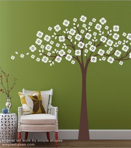 Cherry Blossom Tree Decal - Childrens Room Vinyl Wall Sticker