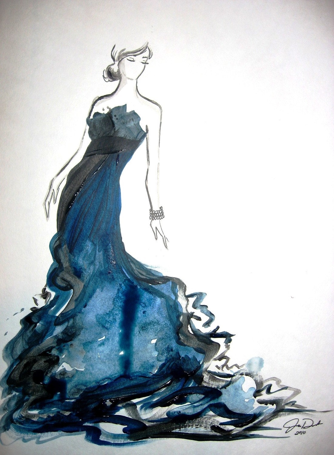  on Etsy blue dress indigo dress starry night evening gown