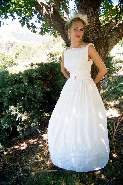 Lace eyelet wedding dress