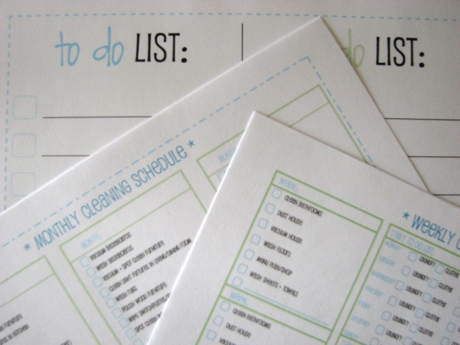 Cleaning Kit - Weekly,  Monthly, and To Do Lists