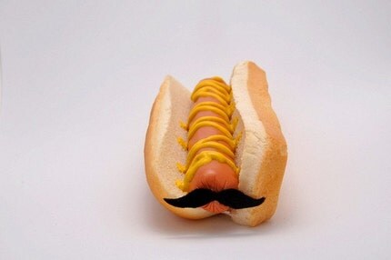 Hot Dog with Mustache Note Card