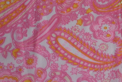 Pink and Yellow Vintage Flowy Fabric