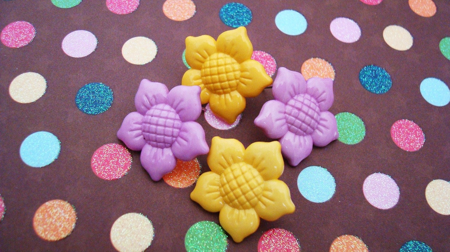 Here Comes the Sun - Flower Button Earrings