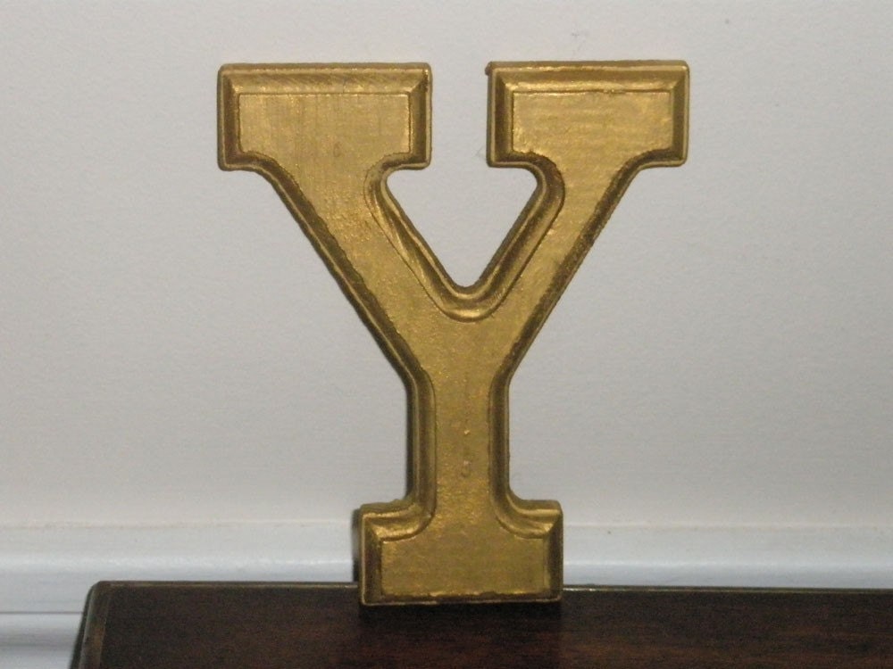 Vintage gold letter Y 