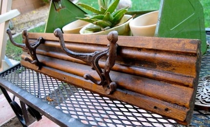 Rustic Coat Hook Rack made from Architectural Salvaged Wood Trim