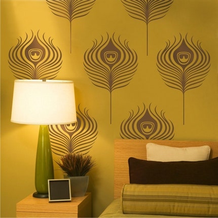 peacock feathers vinyl wall decals