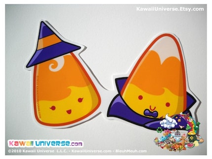 Kawaii Candy Corns Couple Medium Vinyl Sticker Cling