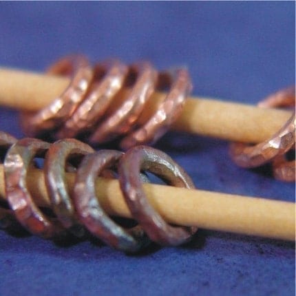 Handmade Copper Ring Stitch Markers - One Dozen - US6 - (4mm)