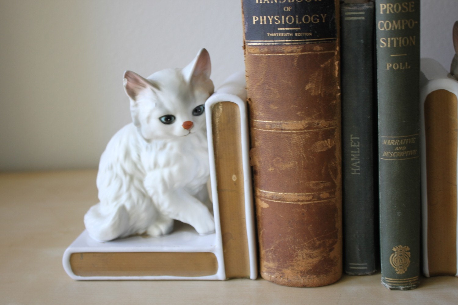 Very Vintage Lefton's Ceramic Little Kitty Bookends