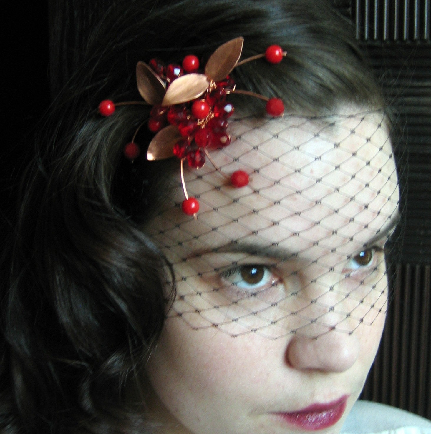 fascinator hairstyles. molded copper fascinator