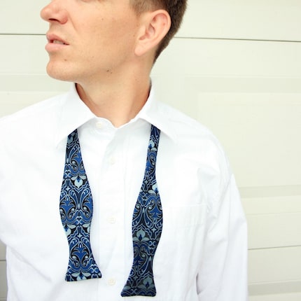 paisley bow tie- freestyle and blue