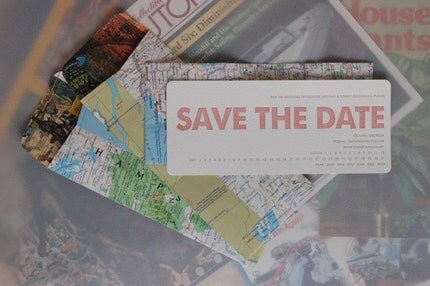 REINKED and RECYCLED - Save the Date - LETTERPRESS - Punched Out - 100 sets