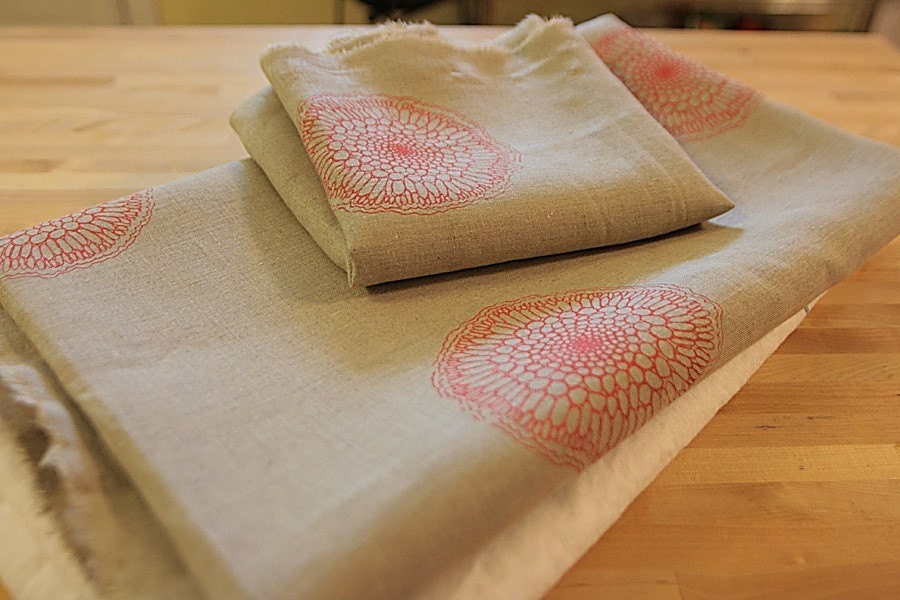 Yardage - Handprinted Linen Fabric