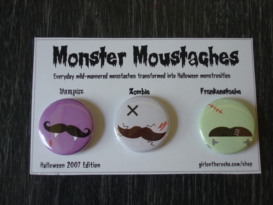 Monster Moustaches, set of 3