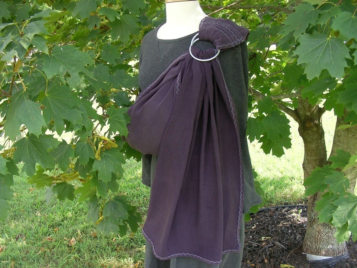 NEW - Eggplant - Deliciously soft Tencel Twill Ring Sling Baby Carrier - instructional DVD