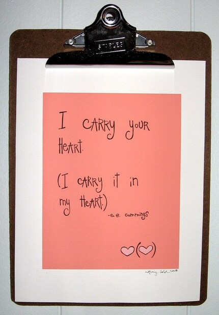 i carry your heart print - pink