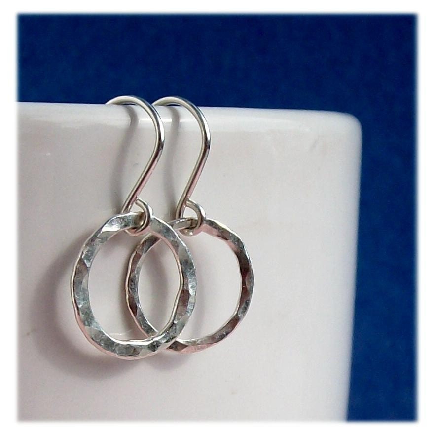 handmade hoops sterling silver hammered earrings pawandclawdesigns