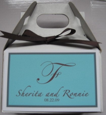 Personalized Tiffany wedding favor boxes set of 20