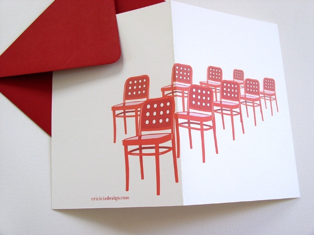 red chairs notecard