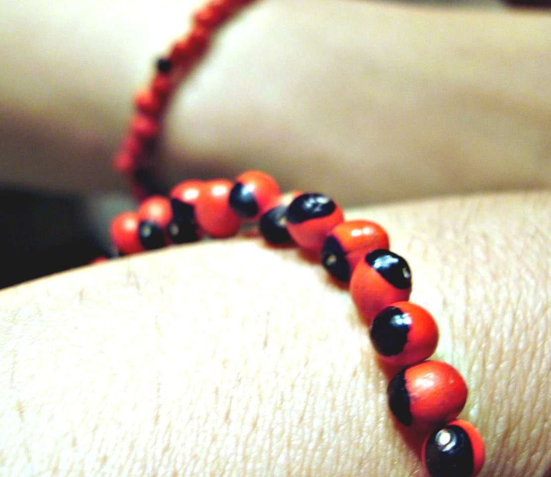Peruvian Baby Huayruro Elastic Bracelet -Good Luck- Red and Black