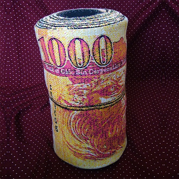 Rolled Banknote Shape Pillow, Hong Kong Dollar