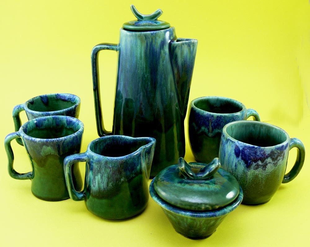 SALE - Vintage Sea Green Tea Set - Laurentian Pottery