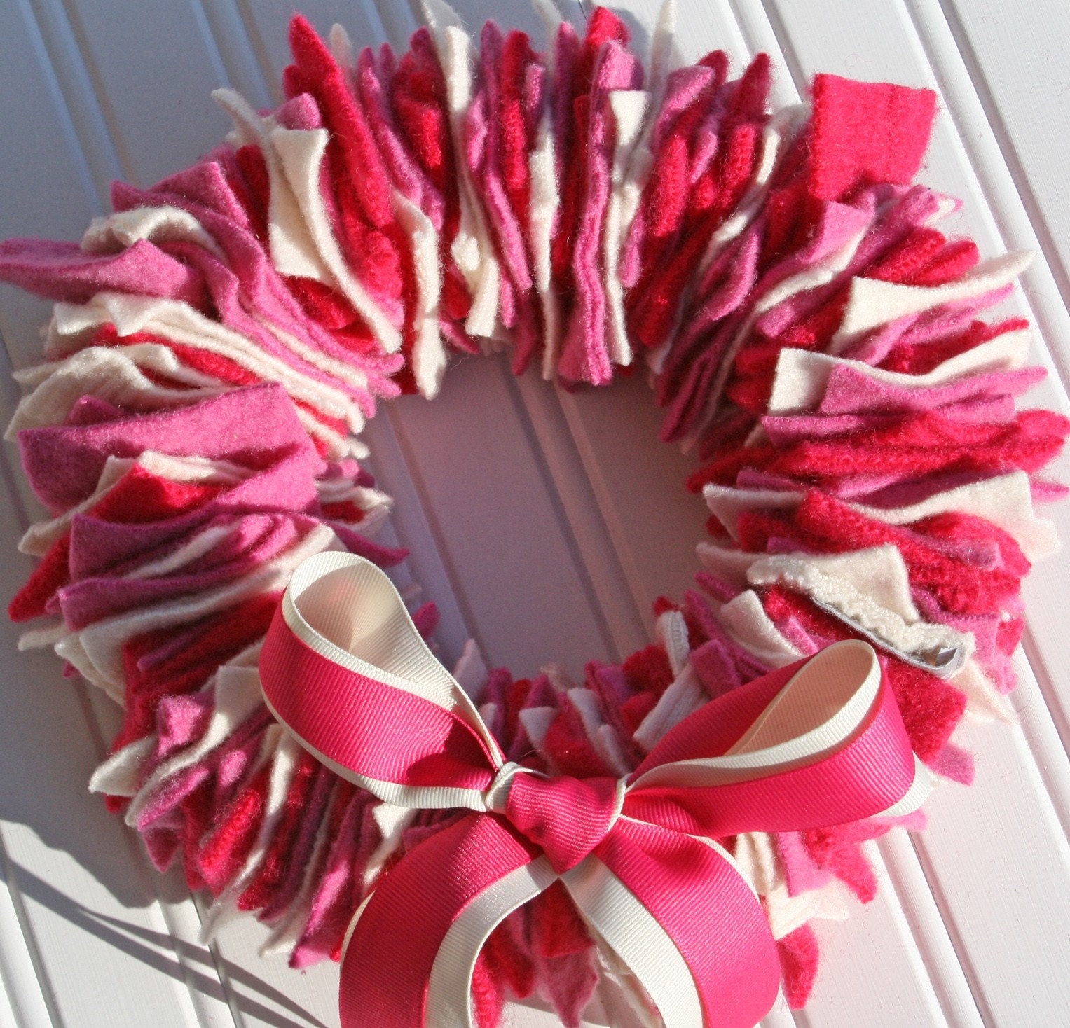 9 inch Valentine Wreath from RECYCLED FELTED WOOL