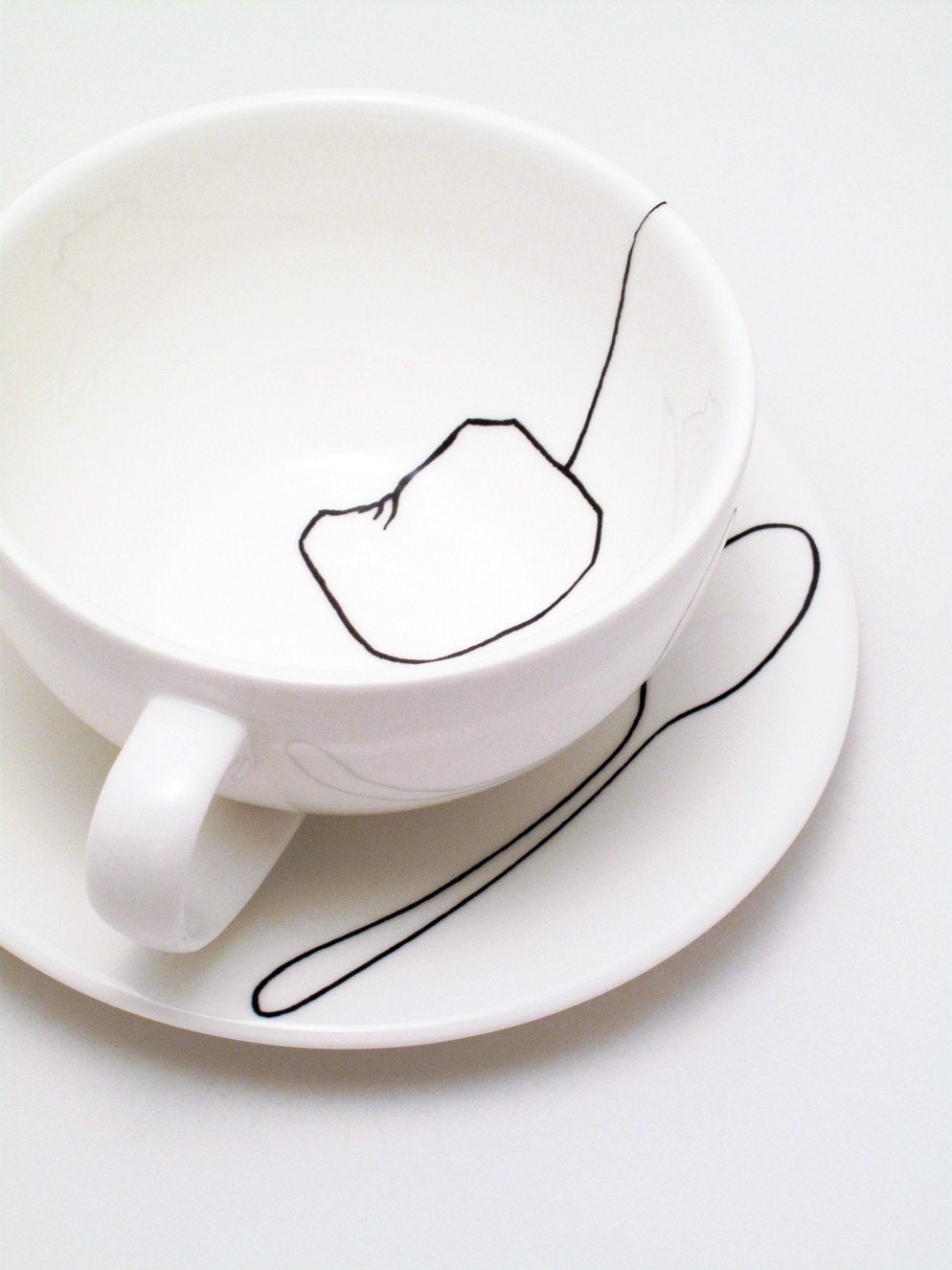 Teabag Teaspoon Cup and Saucer