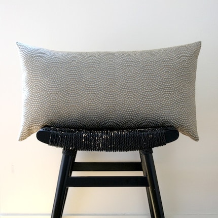 GREY PEBBLE BEACH Cotton Silk Cushion Cover 63 x 34 cm