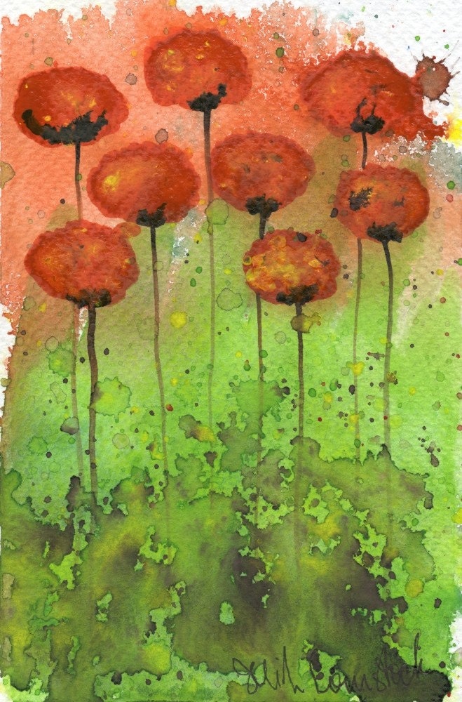 watercolor painting flowers. Watercolor Painting 4×6″