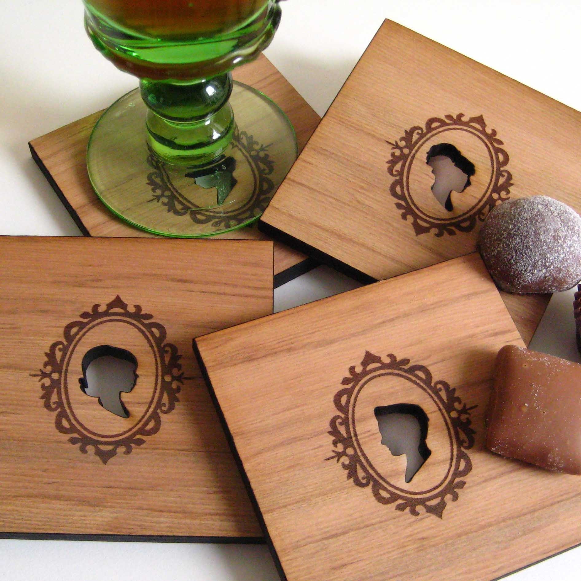 Silhouetted Wood Coasters