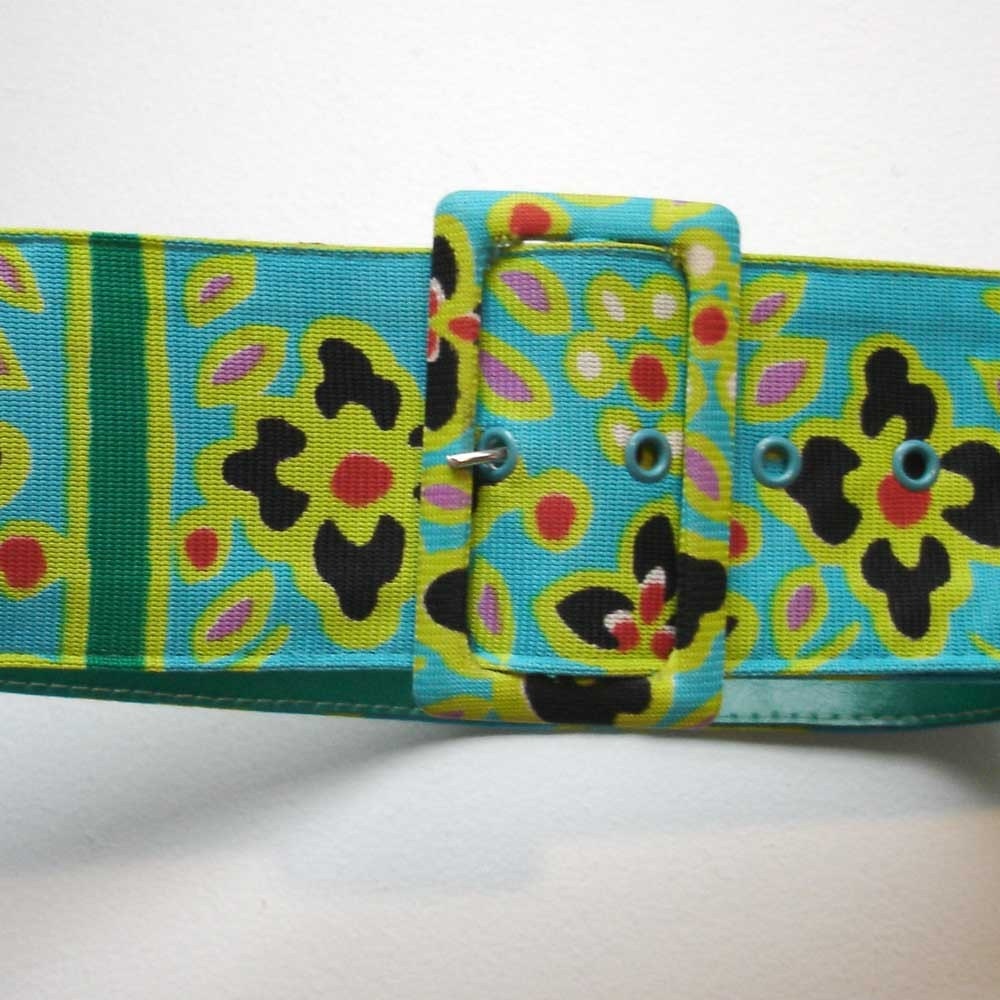 vintage colorful spring floral belt