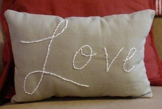 Isn't this embroidered love pillow cute?