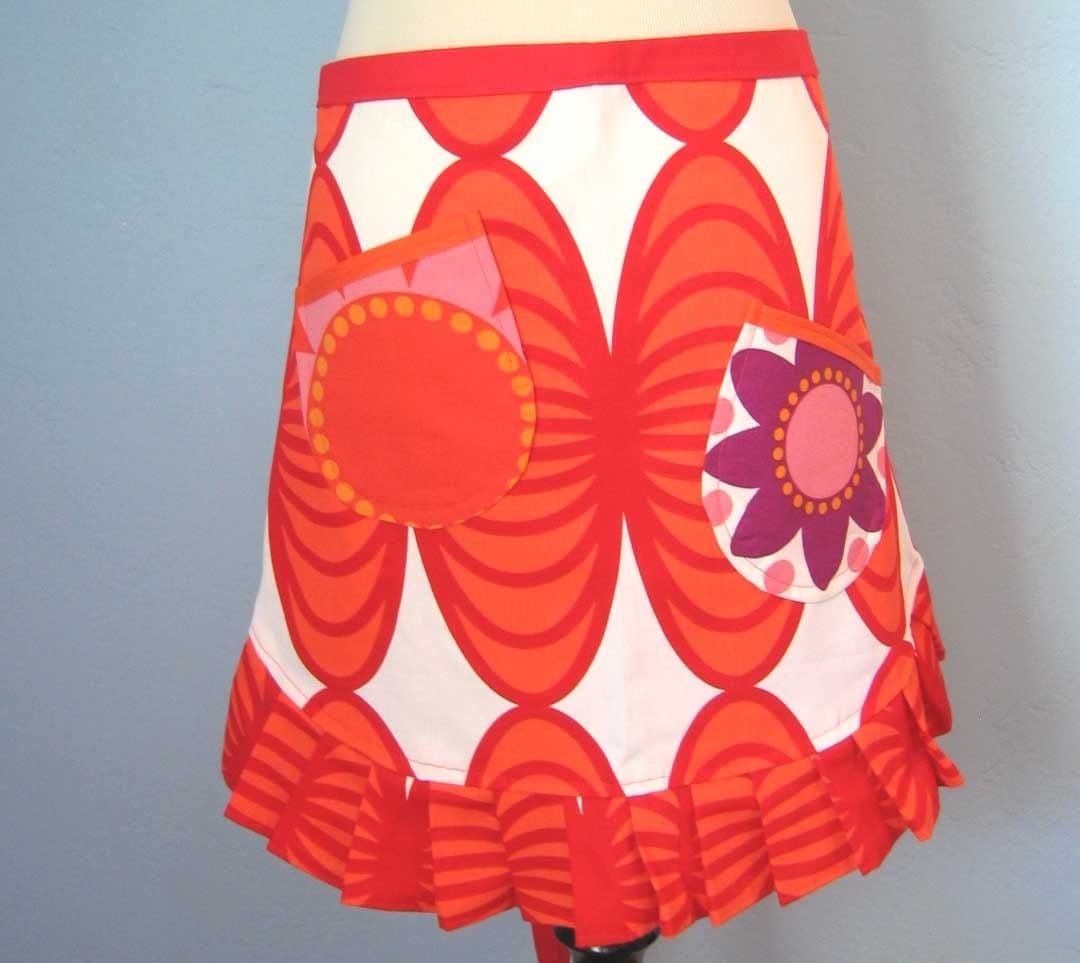it's a small world  - half apron for women