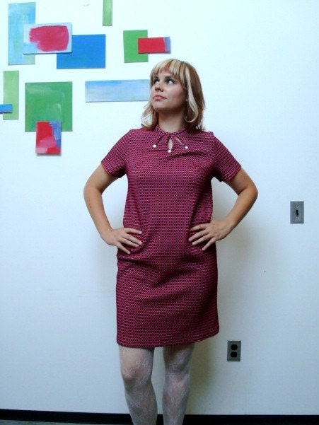 SALE Vintage 70's Brady Bunch Dress Size L/XL