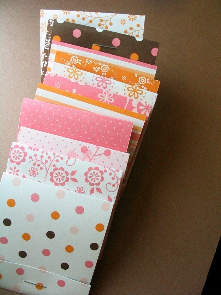 Matchbook Notepads -Dots and Stripes - set of 12
