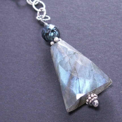 handcrafted necklace spectrolite labradorite necklace sterling silver