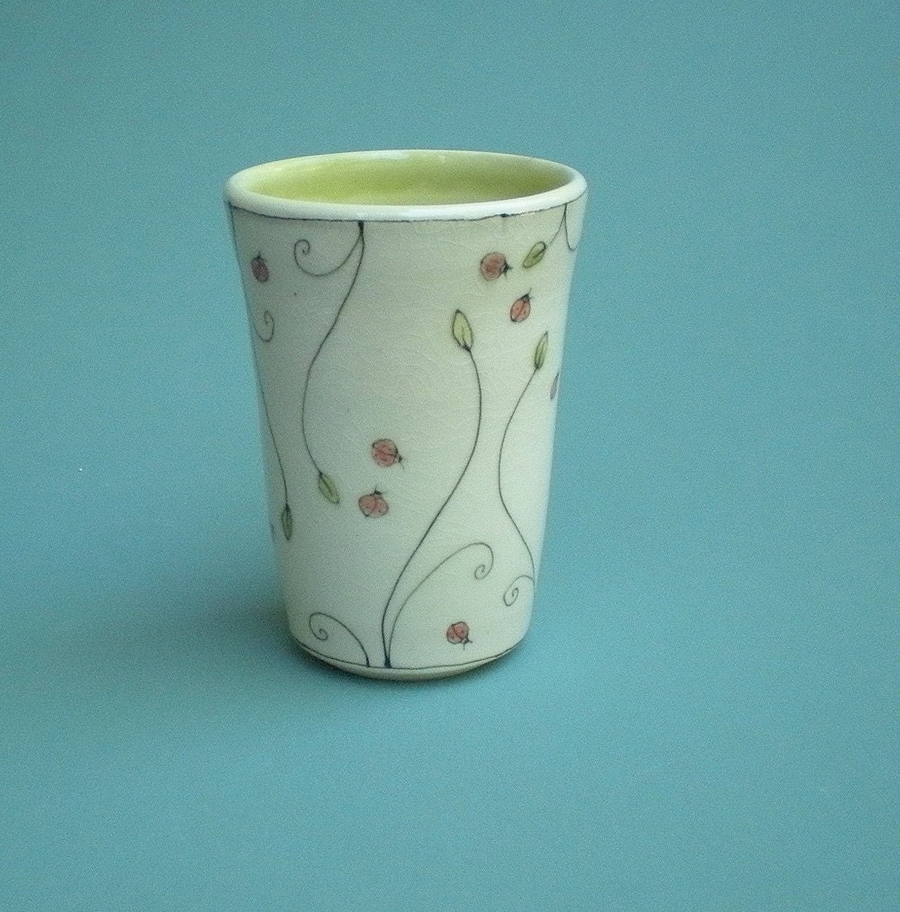 cup with ladybugs