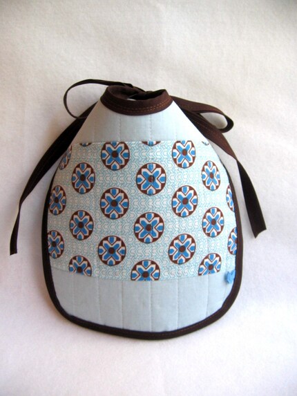 eco bib... the chocolate blueberry mousse Vintage Little Quilt Fabric Bib - limited edition