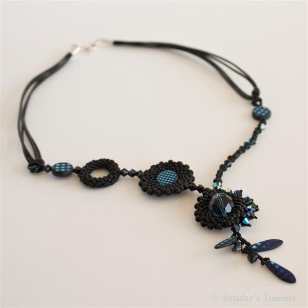 Unique Asymmetrical Black and Blue Necklace