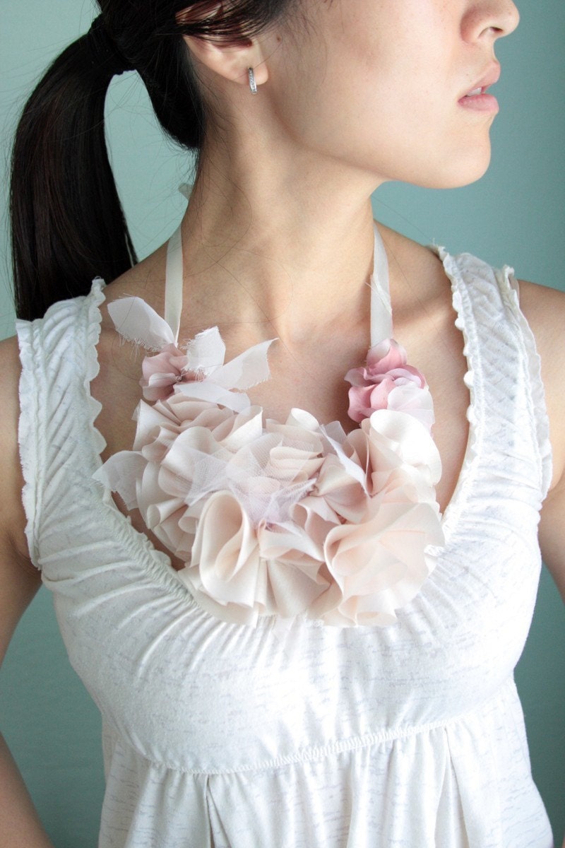 Rise and Shine Necklace - Bridal, bridesmaid, or everyday silk flower necklace - Made to Order