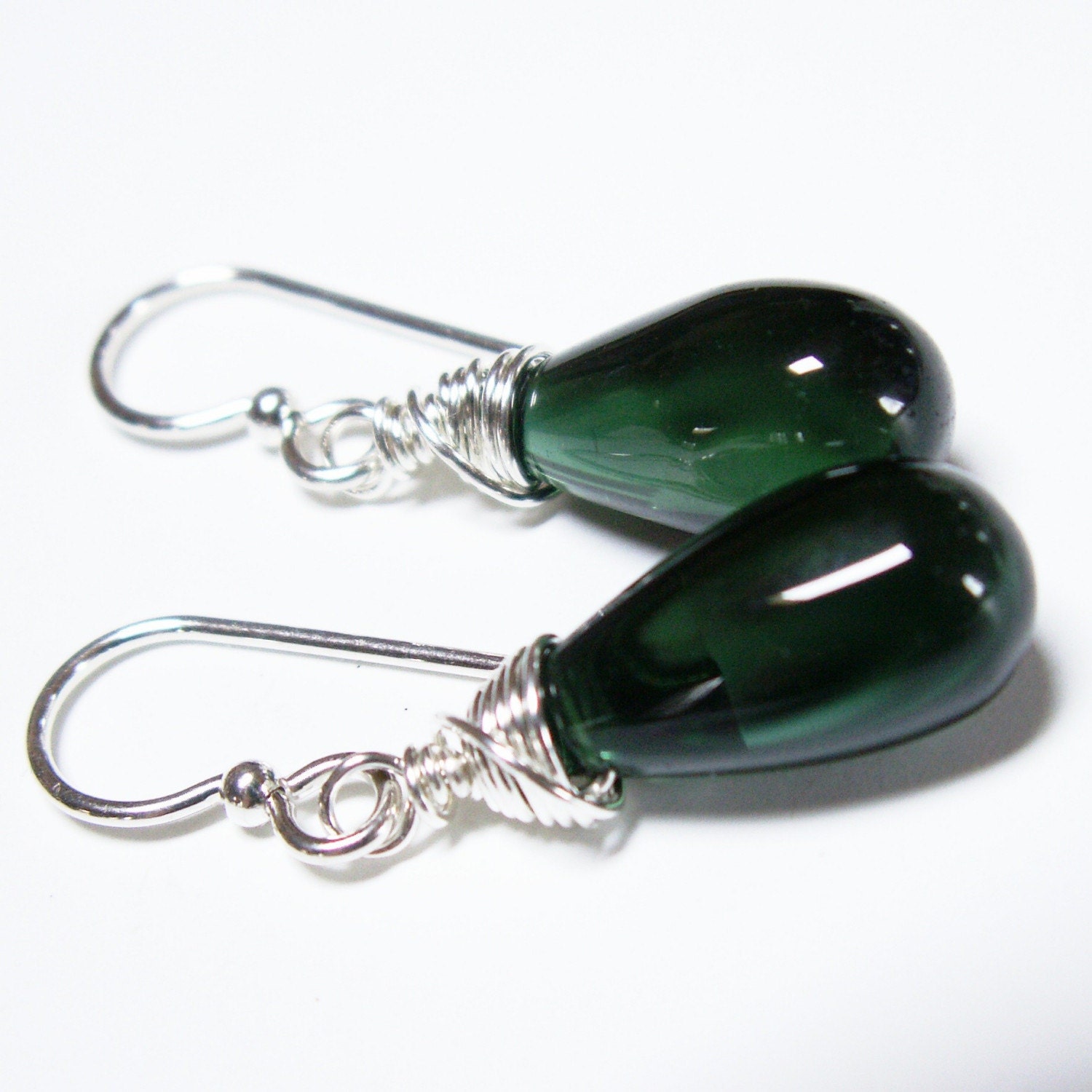 handcrafted jewelry earrings sterling silver hydroquartz emerald green
