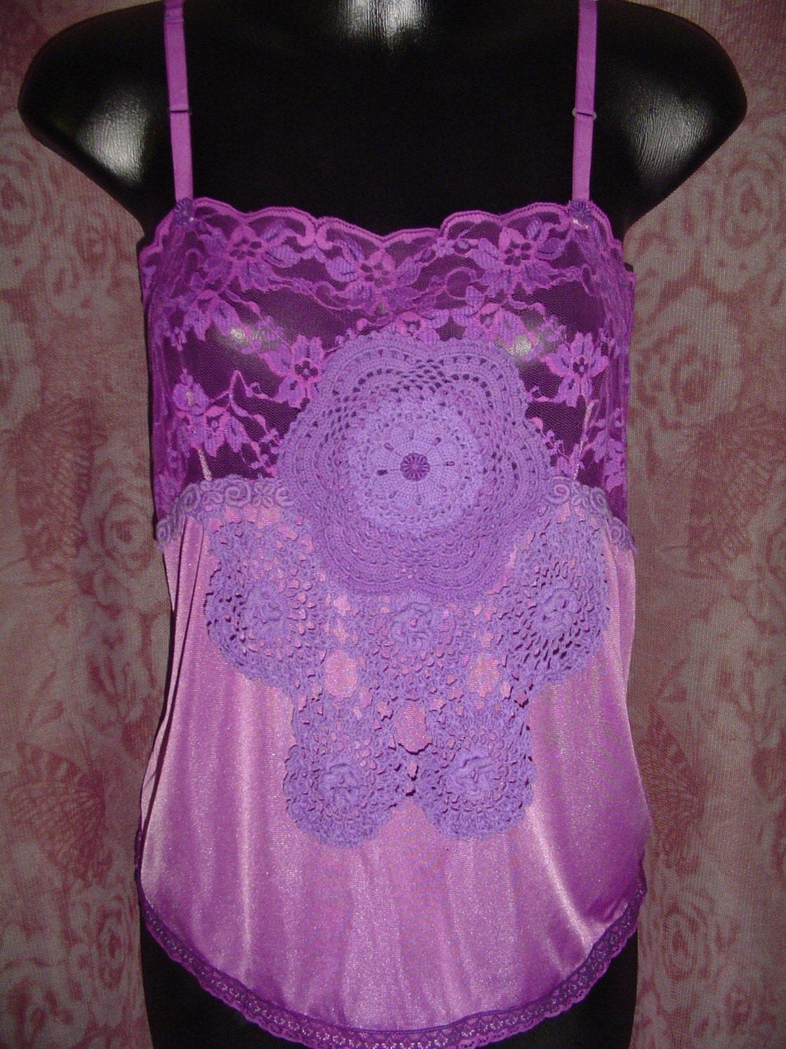 FREE SHIPPING - Purple Vintage Camisole Slip Top