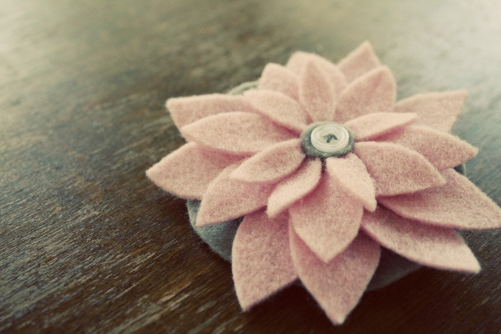 Blossom Brooch - Pink and Gray - YART SALE